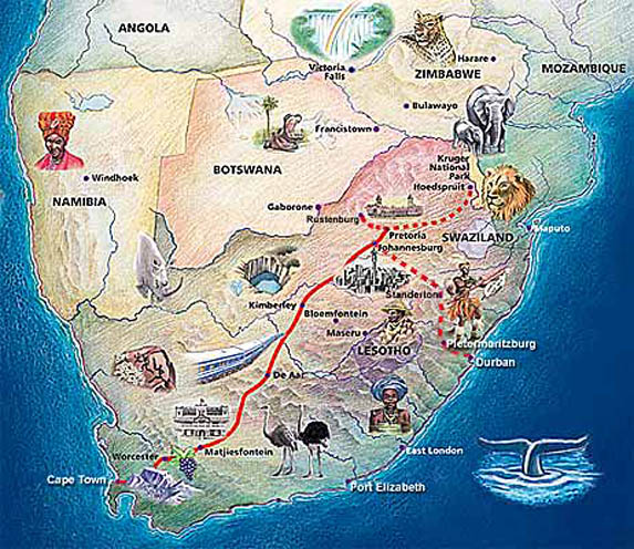 The Blue Train: Route Map