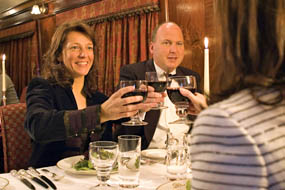 A formal dinner aboard The Royal Scotsman